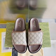 Gucci Slippers Canvas Strap Brown - 5