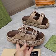 Gucci Strap Slide Sandal Beige Canvas - 6