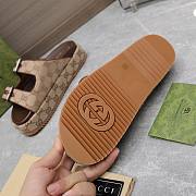 Gucci Strap Slide Sandal Beige Canvas - 5