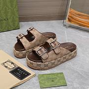 Gucci Strap Slide Sandal Beige Canvas - 3