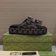 Gucci Strap Slide Sandal Black Canvas - 5