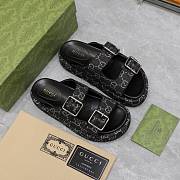 Gucci Strap Slide Sandal Black Canvas - 3
