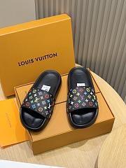 LV  Print Pool Slide Black Colorfull - 4