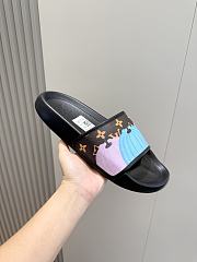 LV Cartoon Print Pool Slide Black - 2