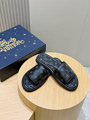 LV Monogram Pattern Sandals Black - 6
