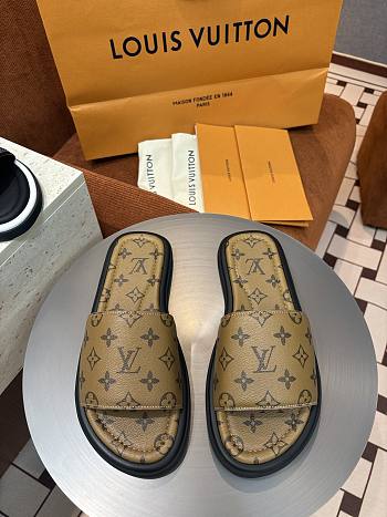 LV Monogram Pattern Sandals Beige