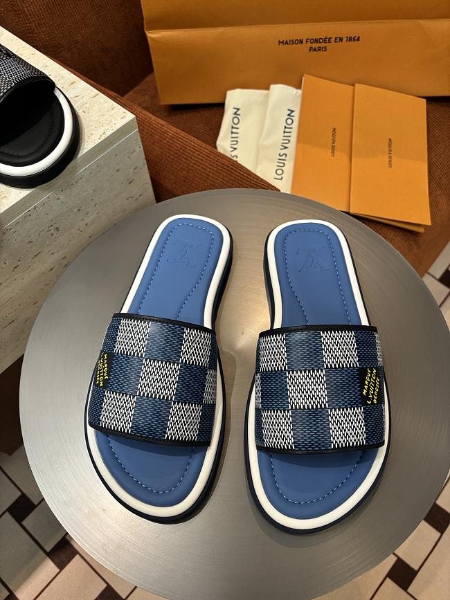 LV Monogram Pattern Sandals Blue - 1