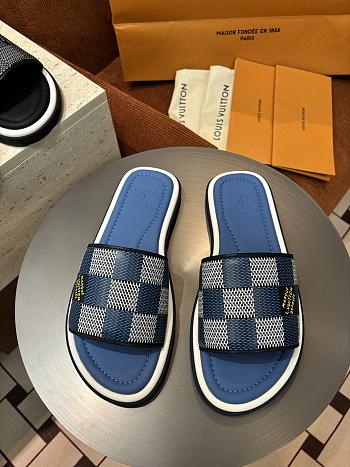 LV Monogram Pattern Sandals Blue