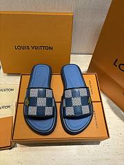 LV Monogram Pattern Sandals Blue - 4