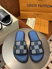 LV Monogram Pattern Sandals Blue - 5