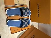 LV Monogram Pattern Sandals Blue - 3