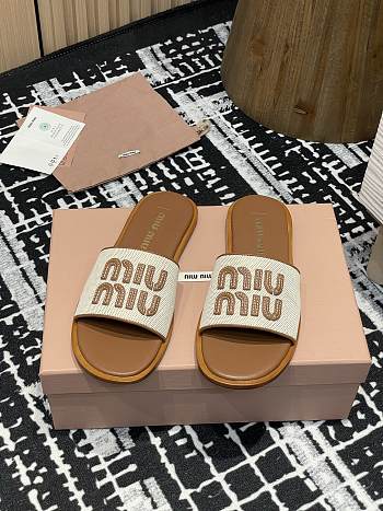 Miumiu 25 Mesh Slippers Brown