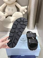 Prada Nappa Leather Slides in Black - 4
