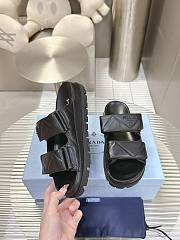 Prada Nappa Leather Slides in Black - 5
