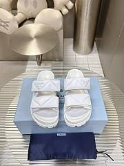 Prada Nappa Leather Slides in White - 1