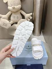 Prada Nappa Leather Slides in White - 4