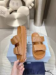 Prada Nappa Leather Slides in Brown - 6