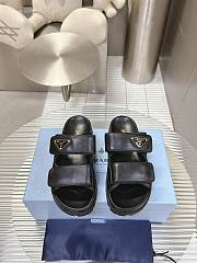 Prada Nappa Leather Slides in Black Gold - 1