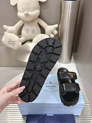Prada Nappa Leather Slides in Black Gold - 5