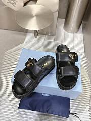 Prada Nappa Leather Slides in Black Gold - 2