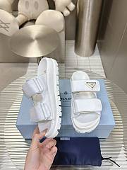 Prada Nappa Leather Slides in White Gold - 5
