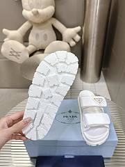Prada Nappa Leather Slides in White Gold - 4