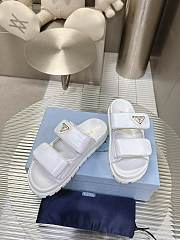 Prada Nappa Leather Slides in White Gold - 2