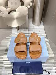 Prada Nappa Leather Slides in Brown Gold - 1