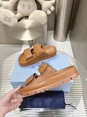 Prada Nappa Leather Slides in Brown Gold - 3