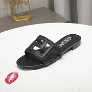 Versace Black Greca Maze Calfskin Flat Slide - 6