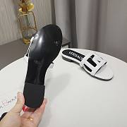 Versace White Greca Maze Calfskin Flat Slide - 4