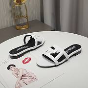 Versace White Greca Maze Calfskin Flat Slide - 3