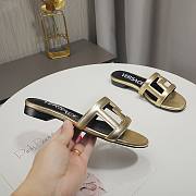 Versace Gold Greca Maze Calfskin Flat Slide - 4