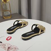 Versace Gold Greca Maze Calfskin Flat Slide - 2
