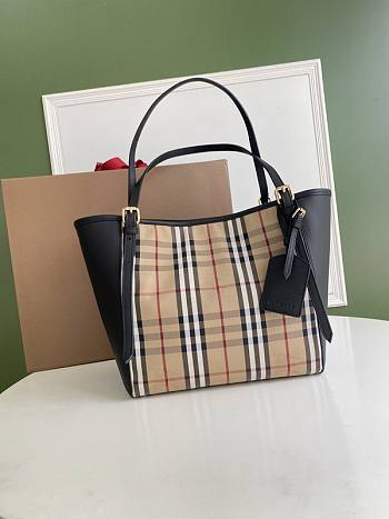 Burberry Striped Tote Black Bag Size 28x26CM