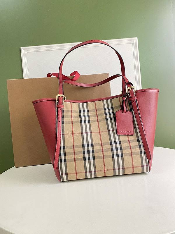 Burberry Striped Tote Red Bag Size 28x26CM - 1