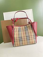 Burberry Striped Tote Red Bag Size 28x26CM - 3