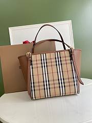 Burberry Striped Tote Brown Bag Size 28x26CM - 4