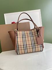 Burberry Striped Tote Brown Bag Size 28x26CM - 5