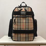 Burberry Vintage Check Panel Nevis Beige Backpack 30x20x49CM - 6