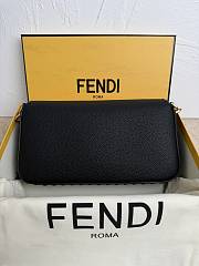 Fendi Baguette Cuoio Romano Black Leather Size 27x6x15cm - 2