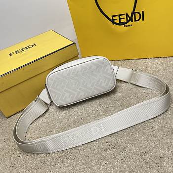 Fendi White Zucca Canvas Size 19x4x11cm