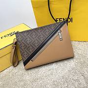 Fendi Brown Cowhide Clutch Size 28x4x20cm - 3