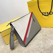Fendi Grey Cowhide Clutch Size 28x4x20cm - 3
