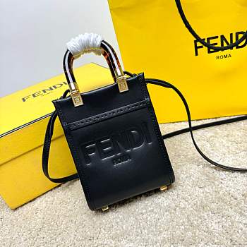Fendi Mini Black Sunshine Roma Bag Size 13x6x18cm