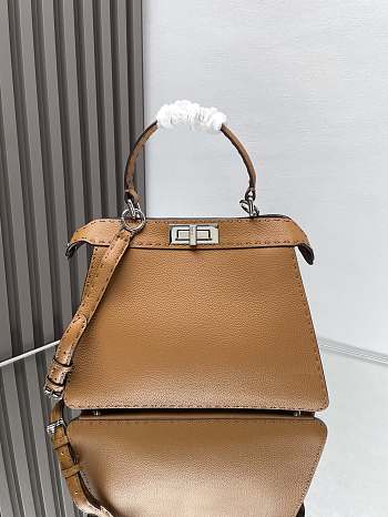 Fendi Peekaboo ISeeU Petite Brown Bag Size 27x21x11cm