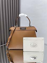 Fendi Peekaboo ISeeU Petite Brown Bag Size 27x21x11cm - 5