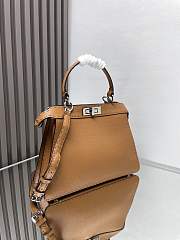 Fendi Peekaboo ISeeU Petite Brown Bag Size 27x21x11cm - 4
