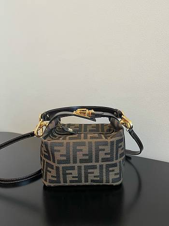 Fendi Zucca Jacquard Brown Size 15x3x12CM
