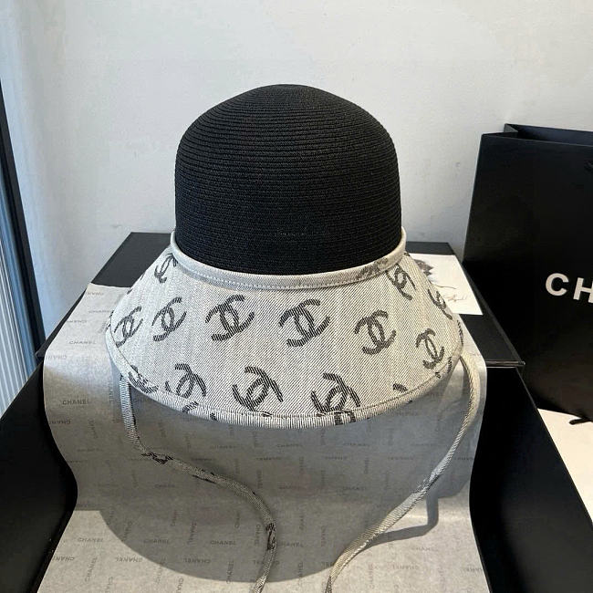 Chanel Straw Black Hat - 1